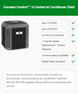 Constant Comfort 15 Central Air Conditioner CSA5