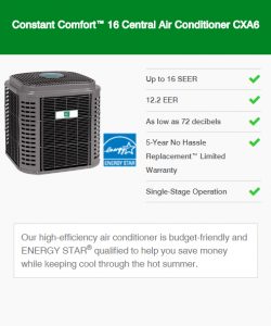 Constant Comfort 16 Central Air Conditioner CXA6